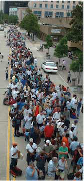 Hurricane Katrina Evacuees at the New Orleans Superdome In New Orleans, LA