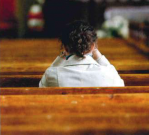 Woman in a pew - reaching the next generation