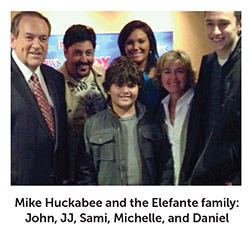 Mike Huckabee and the Elefante family
